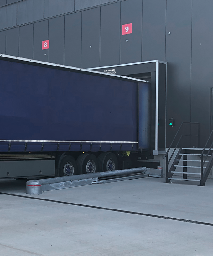 truck docking in dock shelter installed at a loading bay