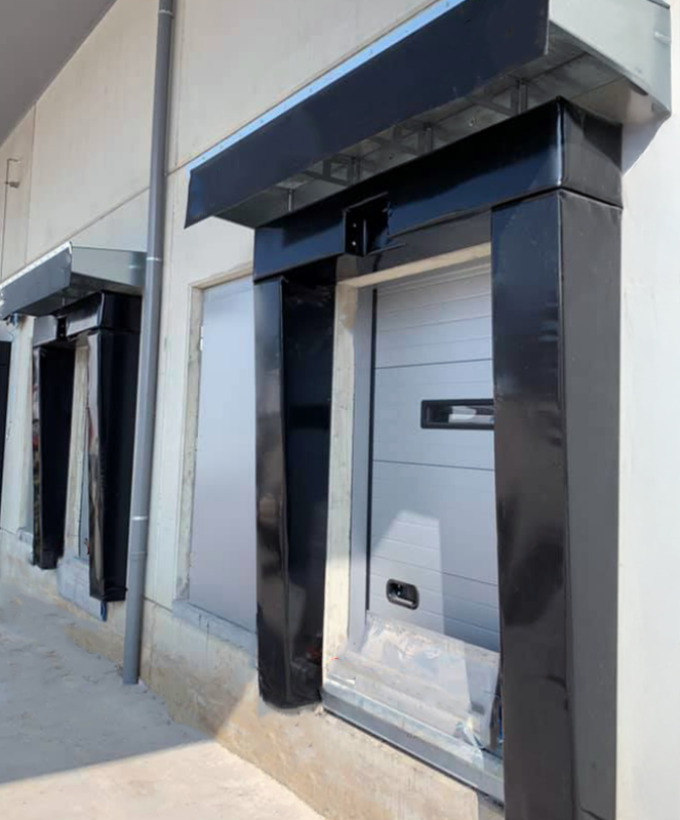 Close-up of van dock shelter
